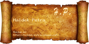 Haldek Petra névjegykártya